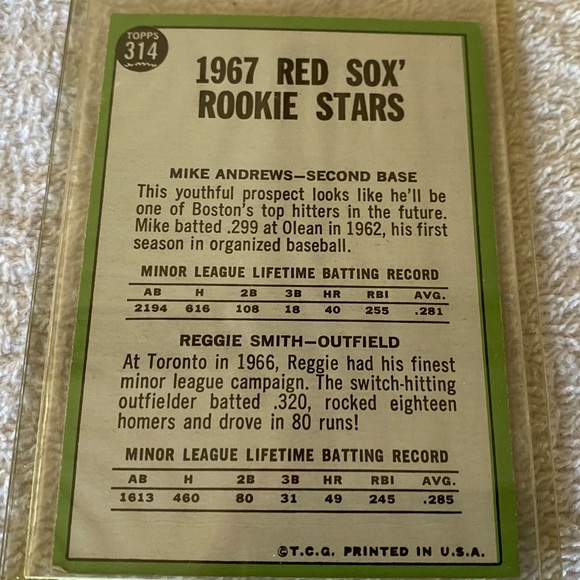 Rookie card 1967 red socks - Picture 2 of 2